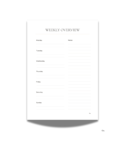 Weekly Overview Planner