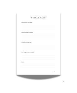 The Index Co. Weekly Reset Planner