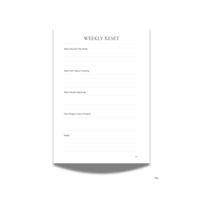 The Index Co. Weekly Reset Planner